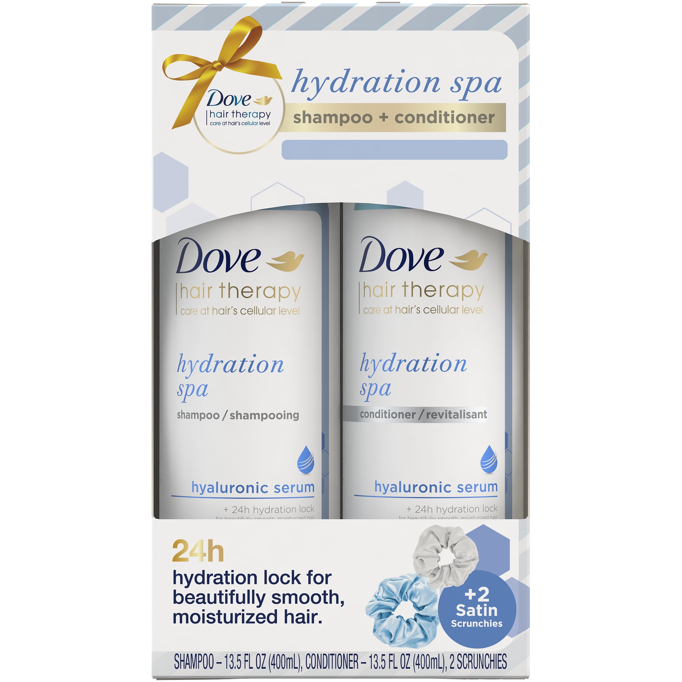 Dove Hydration Spa Shampoo and Conditioner Gift set with 2 Silk