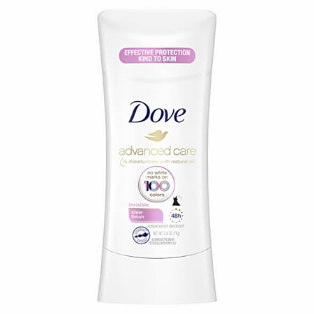Dove Invisible Advanced Care Deodorant Solid Sticks Clear Finish 2.6 oz (Pack of 3)