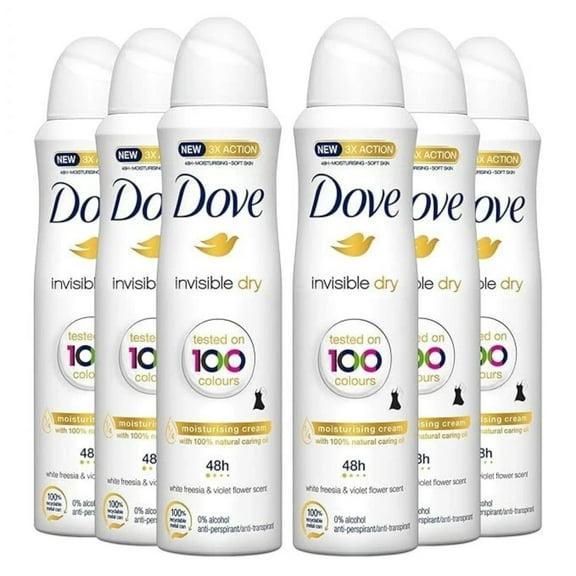 Dove Invisible Dry Anti-Per spirant Body Sp ray Deod orant 48 h150ml -6 Pack