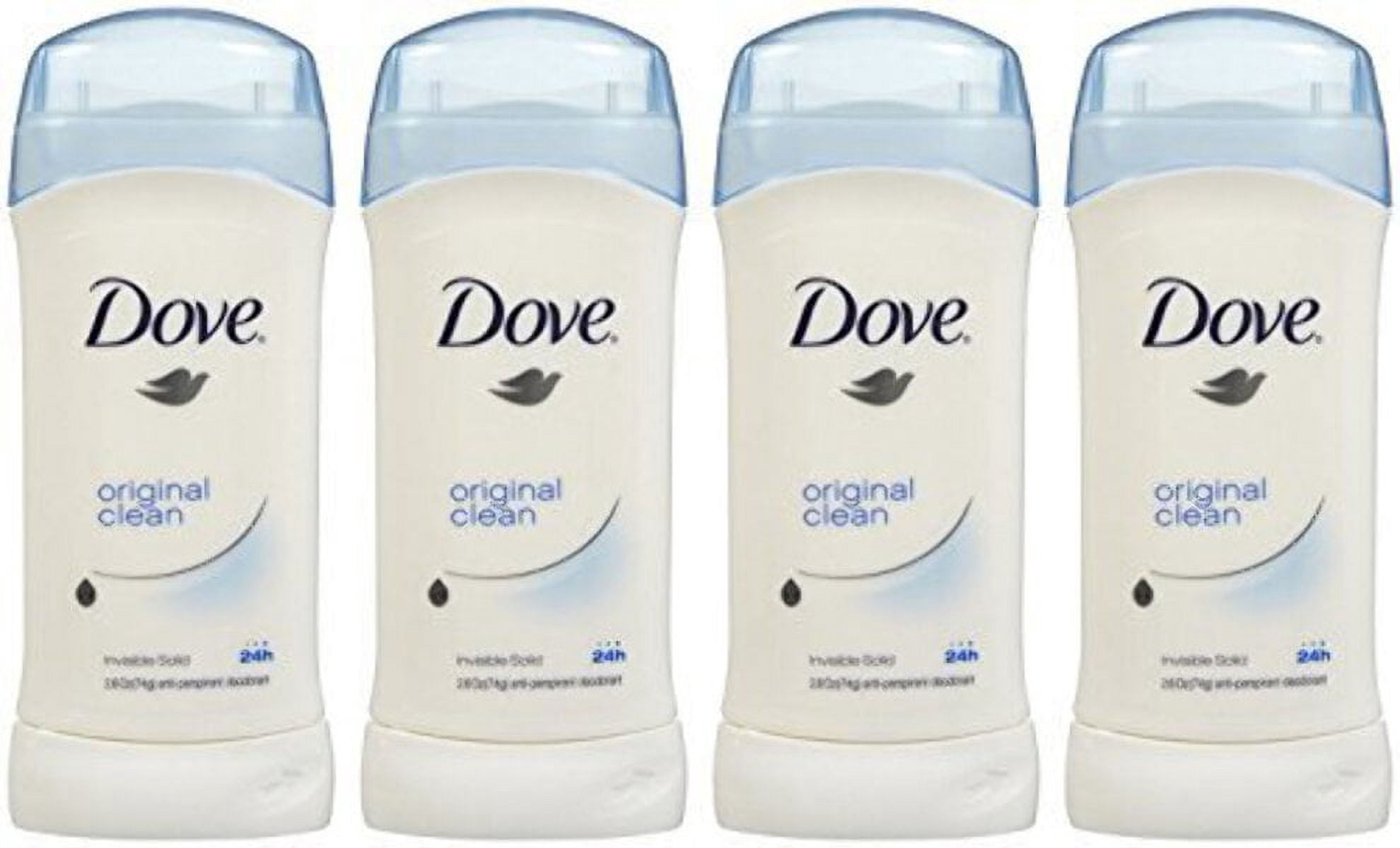 Dove Invisible Solid Deodorant, Original Clean - 2.6 oz - 4 pk