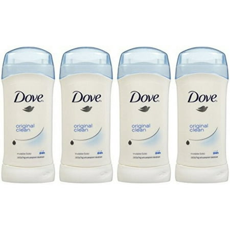 Dove Invisible Solid Deodorant, Original Clean - 2.6 oz - 4 pk