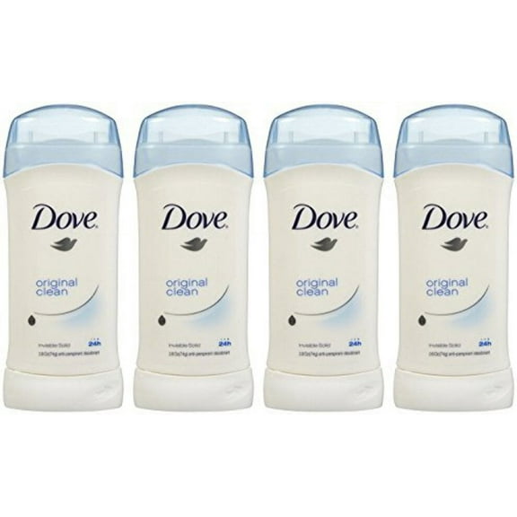 Dove Invisible Solid Deodorant, Original Clean - 2.6 oz - 4 pk