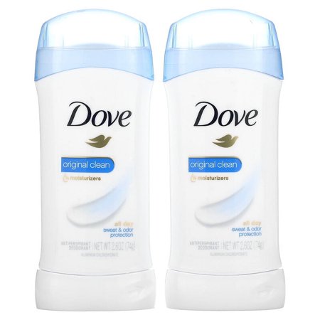Dove, Invisible Solid Deodorant, Original Clean, Twin Pack, 2 Pack, 2.6 oz (74 g) Each Pack of 3