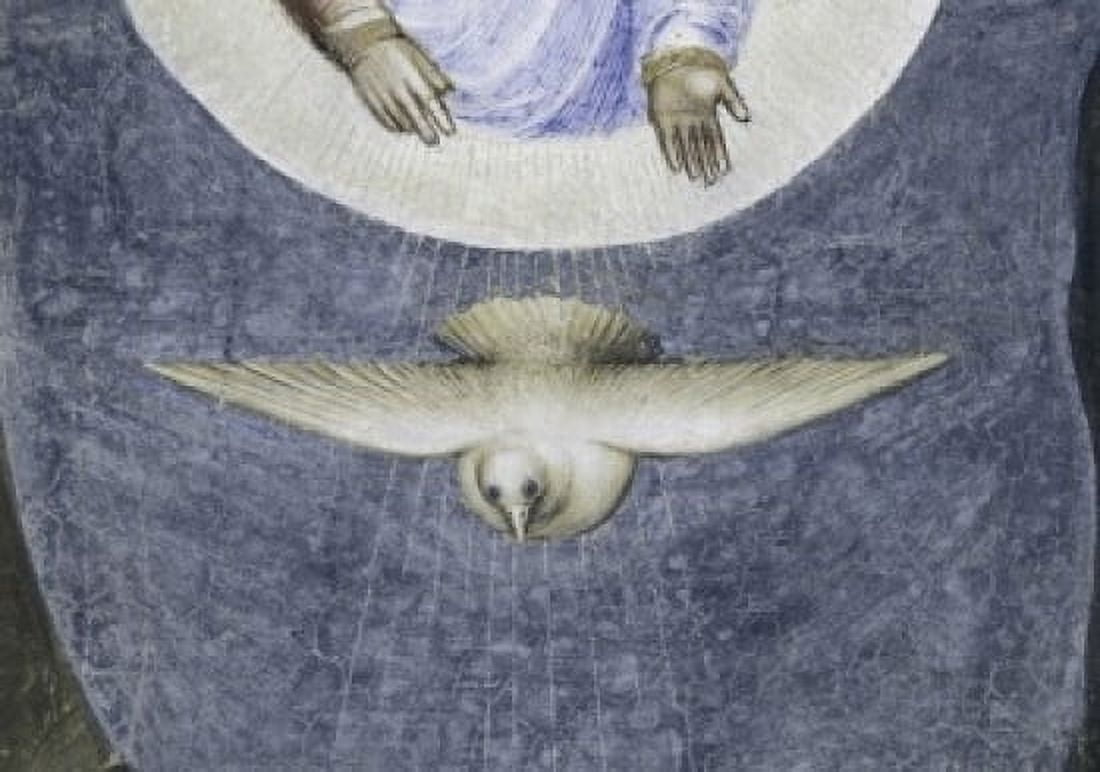 Dove - Jesuss Baptism (Detail) Giusto di Giovanni Menabuoi (op 1363-1393 Italian) Fresco Baptistry of the Cathedral Padua Canvas Art - Giusto di Giovanni (24 x 36)