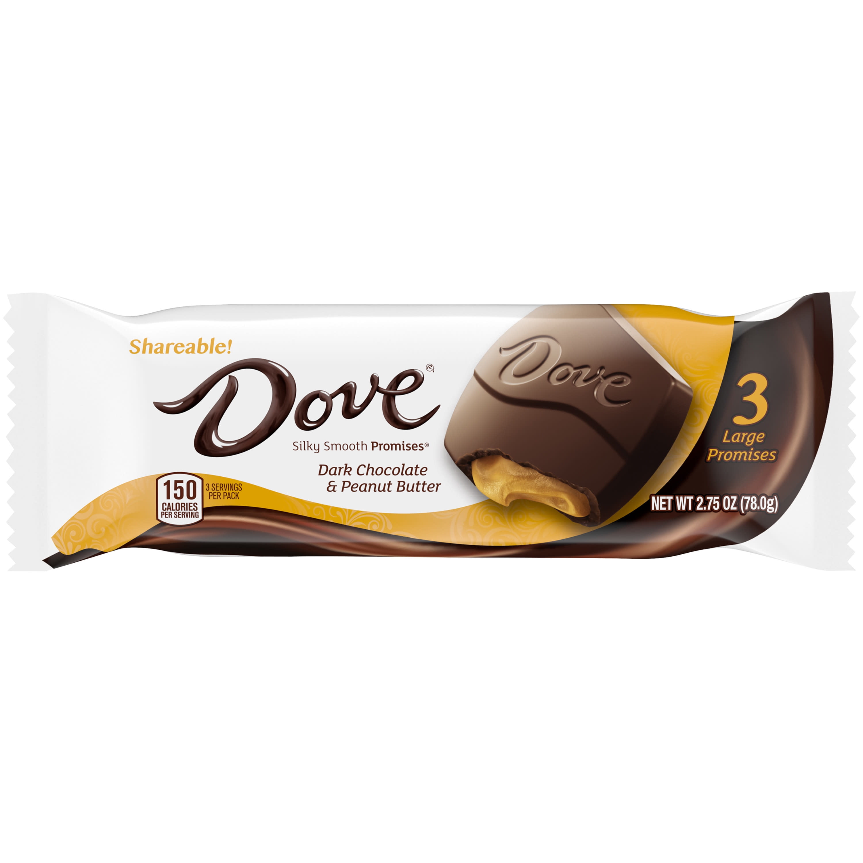 Dove Large Promises Dark Chocolate Peanut Butter Candy - 2.75 oz Pack