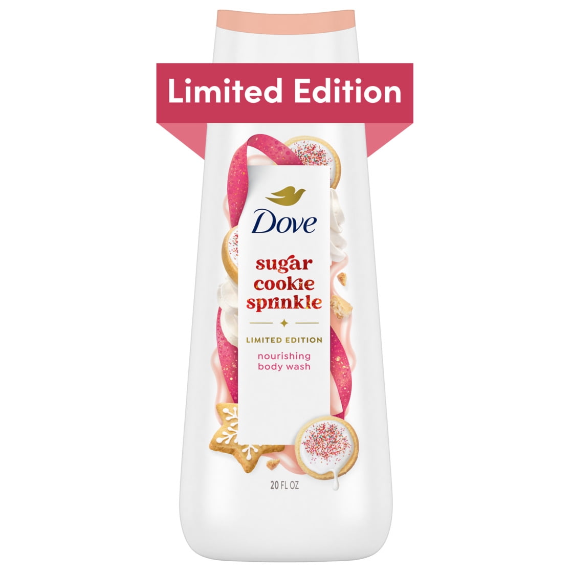 Dove Limited Edition Holiday Treats Body Wash Sugar Cookie Sprinkle, 20 oz