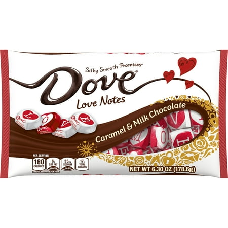 Dove Love Notes Valentine's Day Caramel & Milk Chocolate Candy, 6.3 oz Bag