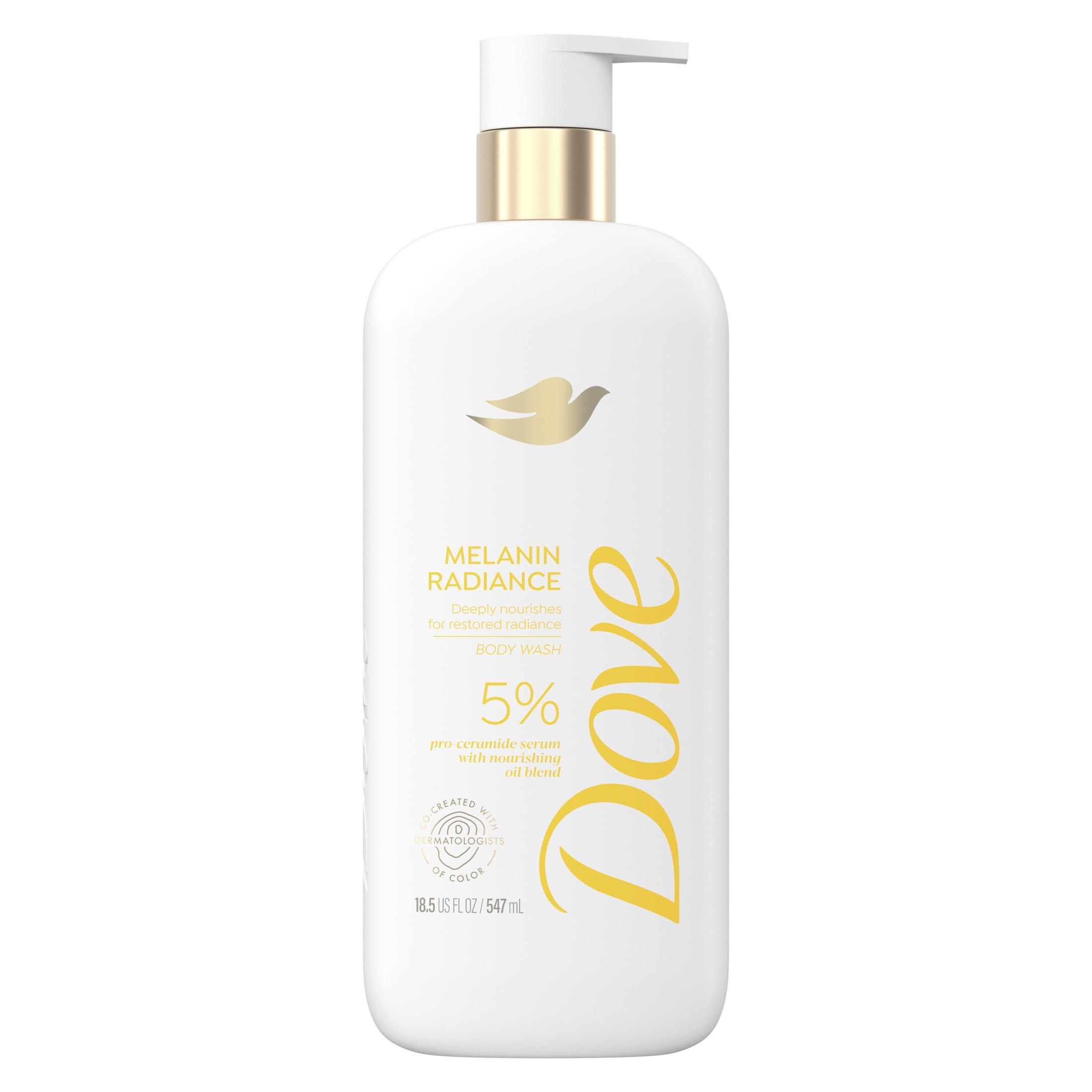 Dove Melanin Radiance Body Wash 5% Pro-Ceramide Serum with Nourishing Oil Blend All Skin, 18.5 oz