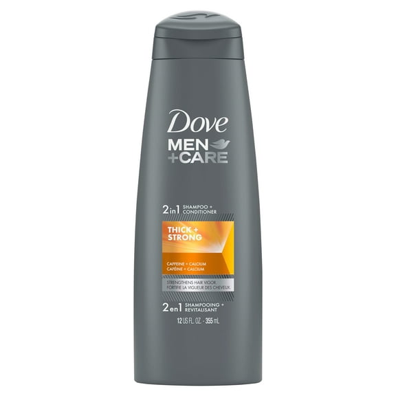 Dove Men+Care 2-in-1 Shampoo and Conditioner, Thick and Strong, 12 Oz