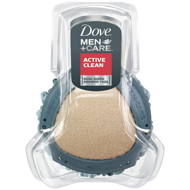 Dove Men+Care Active Clean, AIF4 Dual Sided Shower Loofah, Hydrate Skin