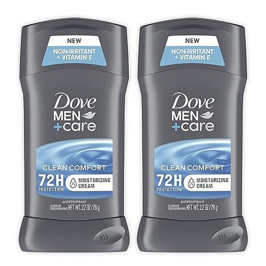 Dove Men+Care Antiperspirant & Deodorant Stick, Clean Comfort, Twin Pack, 2.7 Oz..