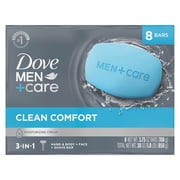 Dove Men+Care - Limited Edition Body Soap And Face Bar For Men Clean Comfort For Hydrated & Soft Skin ,3.75 oz 8 Bars