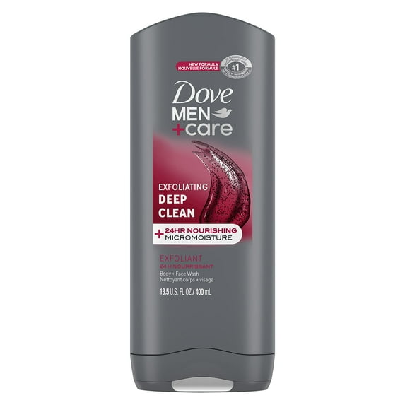 Dove Men+Care Body & Face Wash, Deep Clean 13.50 oz (Pack of 2)