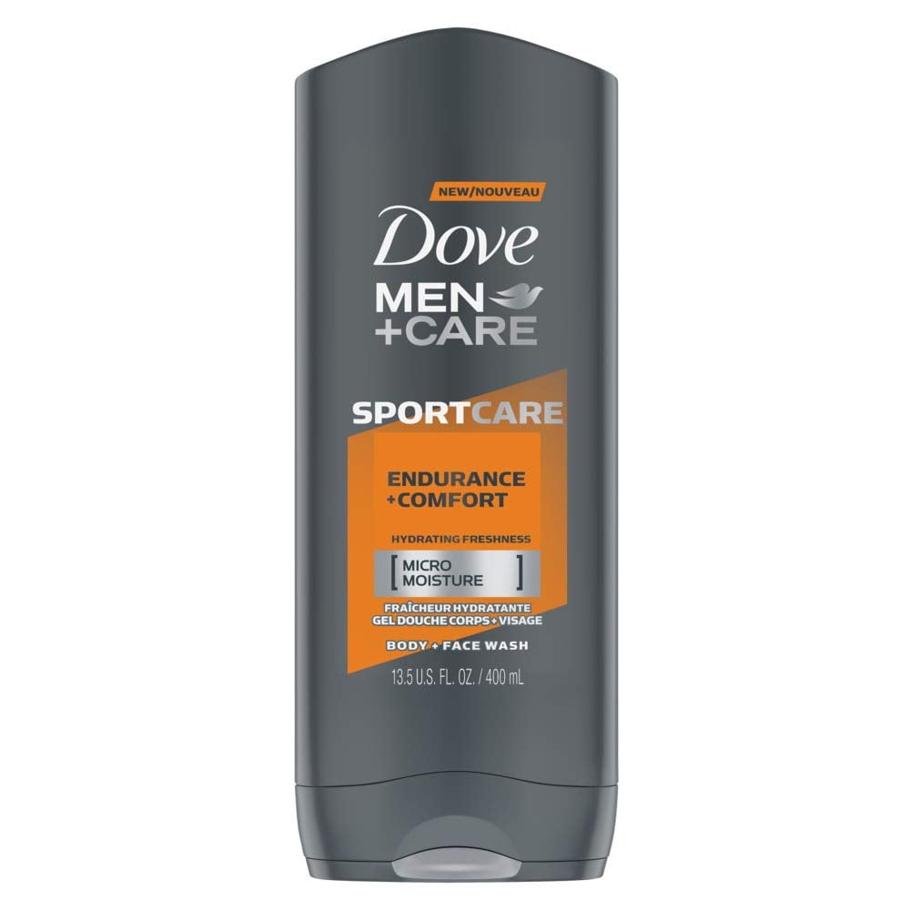 Dove Men + Care - Body + Face Wash - Sport Care - Endurance + Comfort - Net Wt. 13.5 FL OZ 400 mL Per Bottle - One 1 Bottle