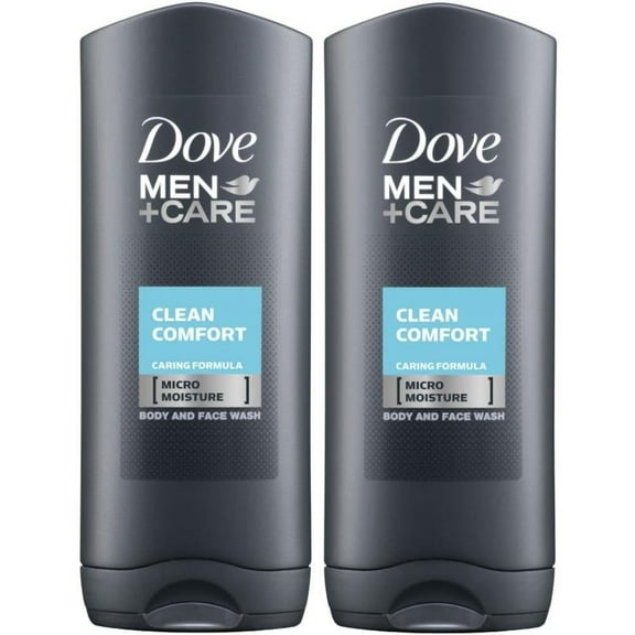 Dove Men Care Body and Face Wash, Hydrating Clean Comfort, 250 ml (8.5 fl oz), Value Bundle - Pack of 2