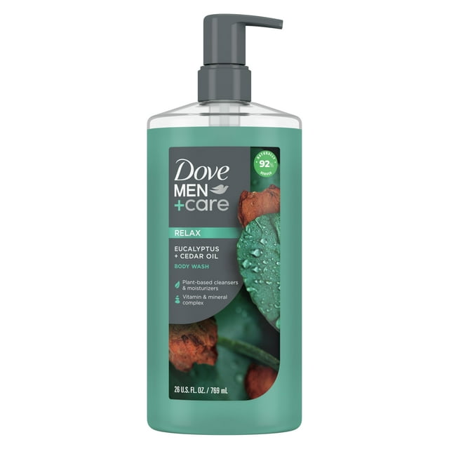 Dove Men+Care Body Wash OIF8&nbsp;Eucalyptus + Cedar Oil to Rebuild Skin in the Shower with Plant-Based Cleansers and Moisturizers 26 oz