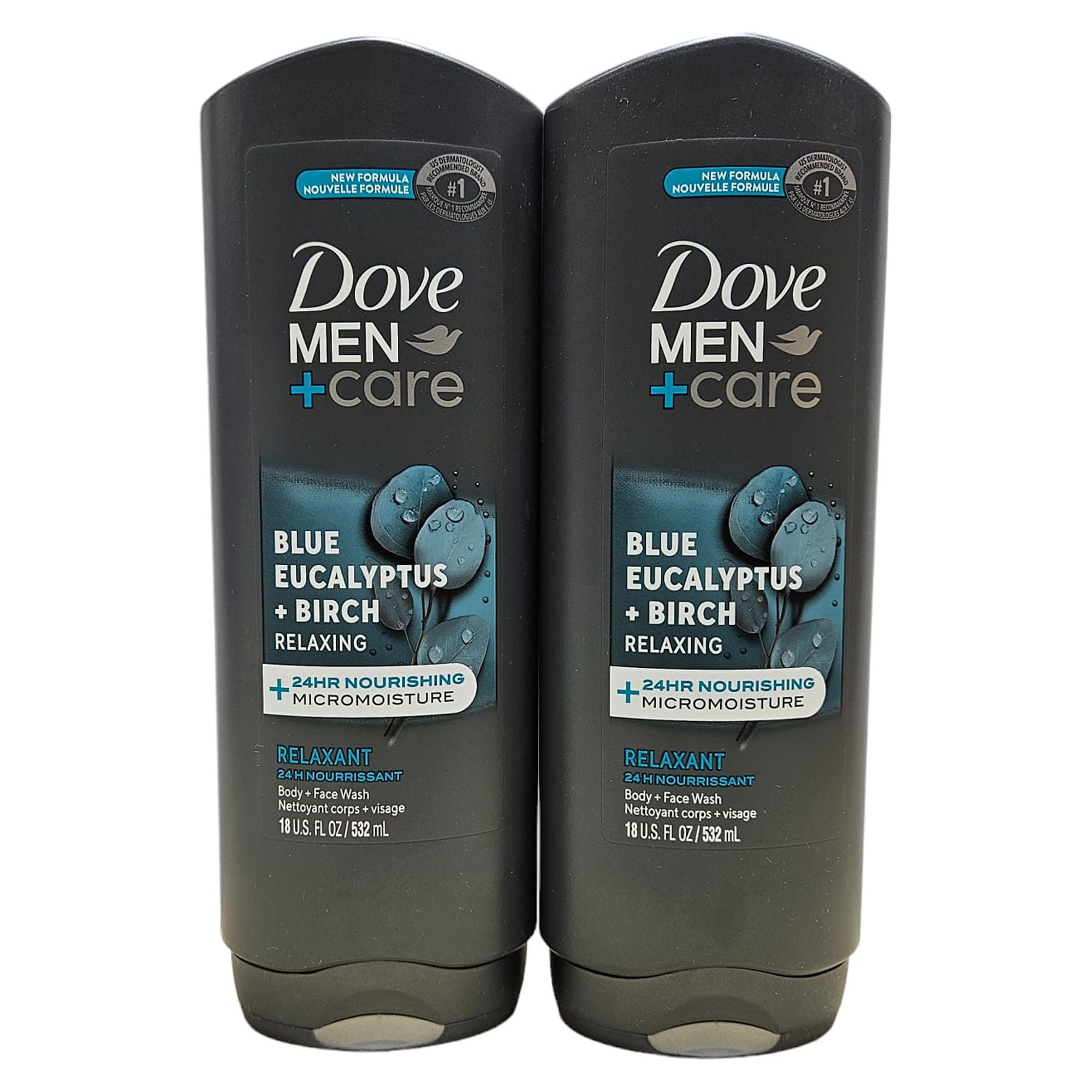 Dove Men+Care Body Wash and Face Wash Blue Eucalyptus + Birch 18 oz (2