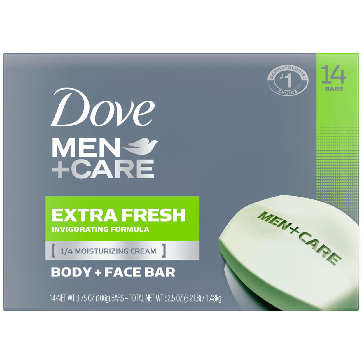 24 Packs : Dove Men+Care Body and Face Bar, Extra Fresh 4 oz, 2 Bar