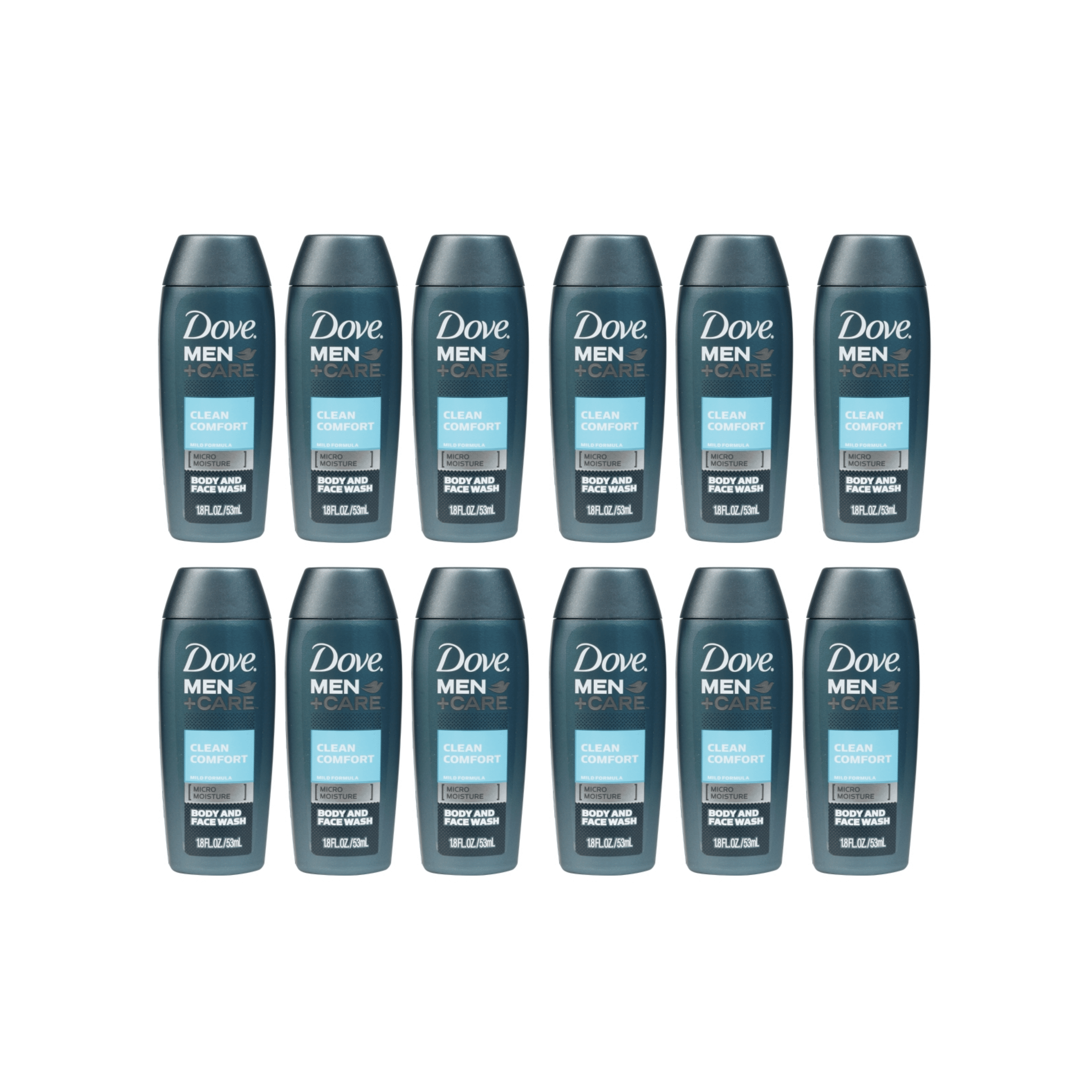 Dove Men+Care Body and Face Wash Clean Comfort Travel Size 1.8 oz. (Pack of 12)