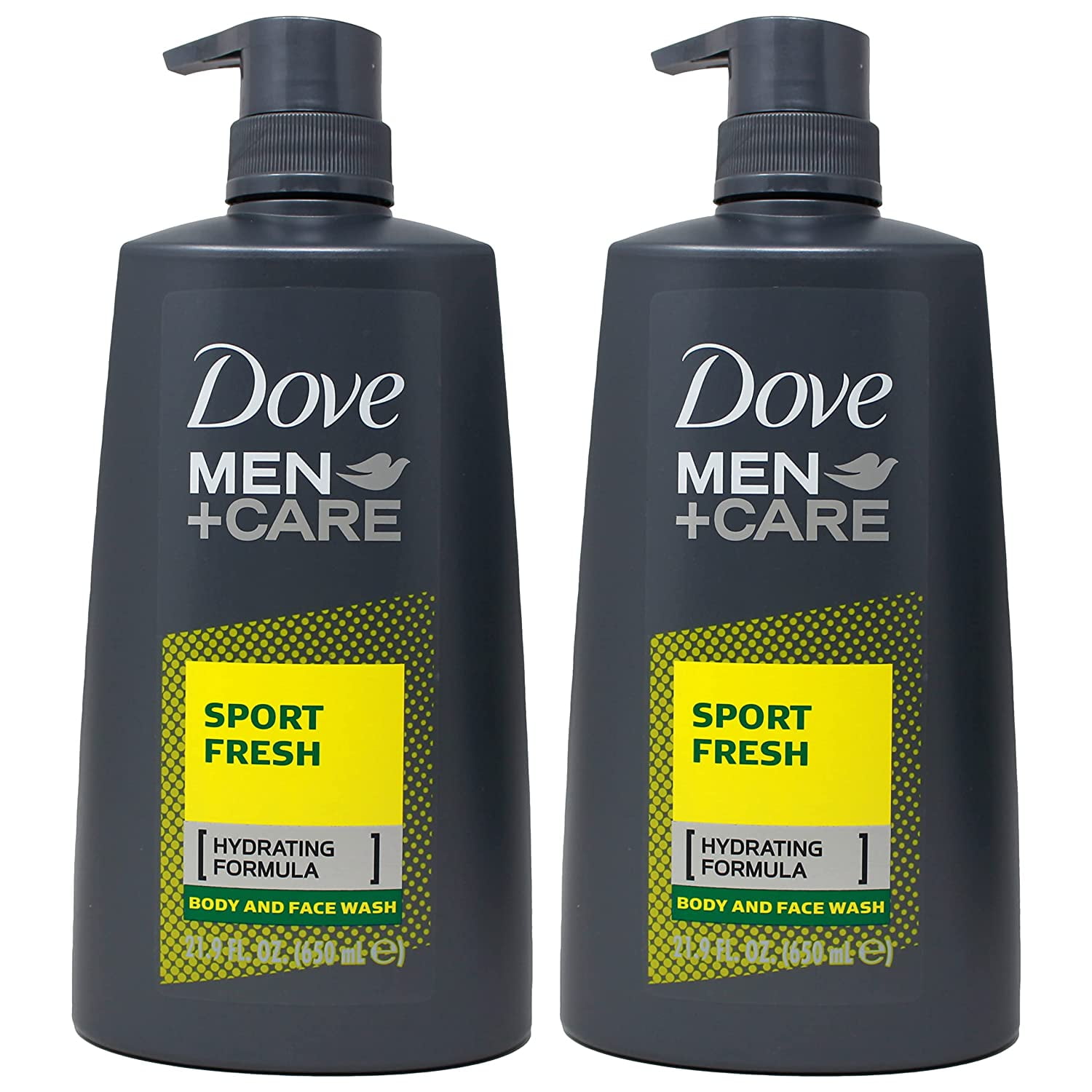 Dove Men Care Body and Face Wash, Sport Fresh, 21.9 Ounce Pump Bottle (Pack of 2)