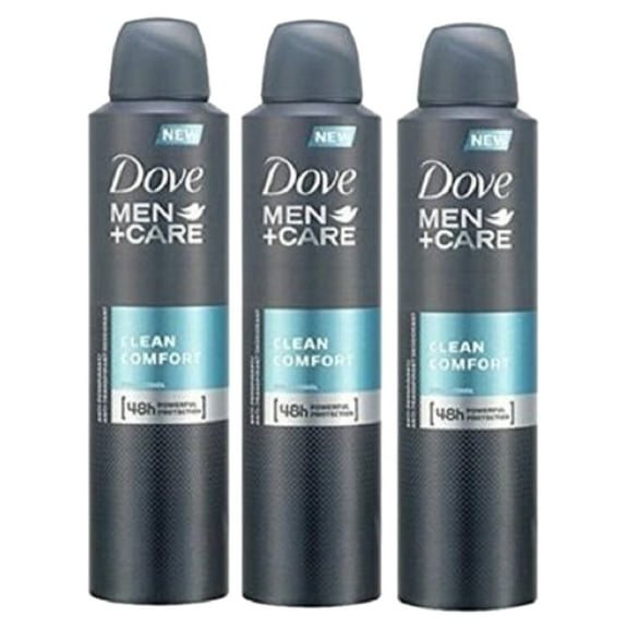 Dove Men+ Care Clean Comfort Anti-Perpirant Deodorant Spray 150ml (Pack of 3)