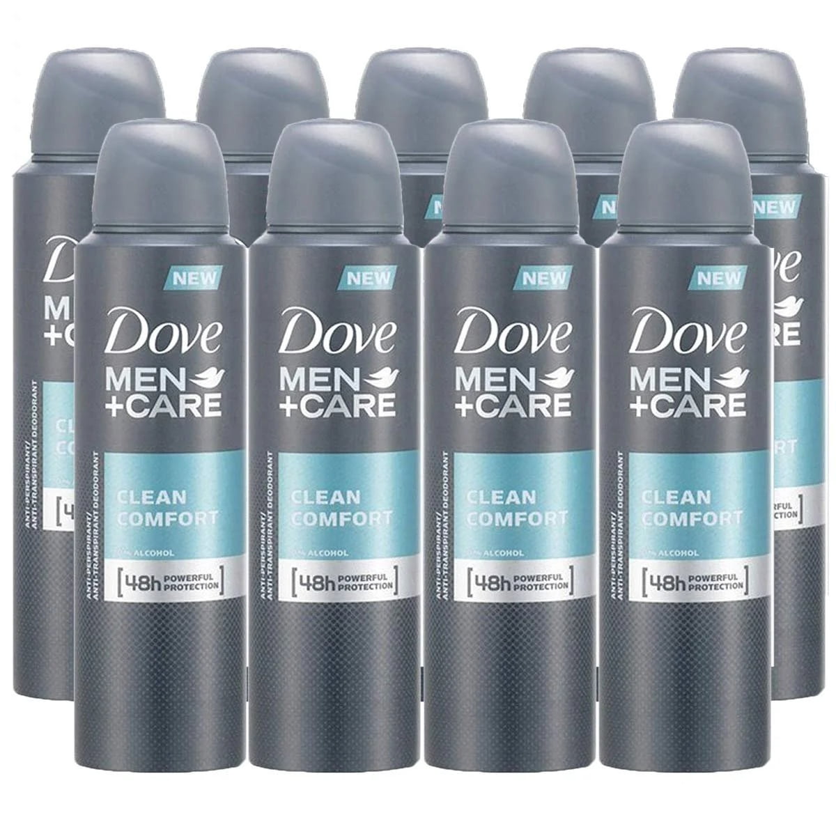 Dove Men + Care Clean Comfort Spray Deodorant & Anti-Perspirant 150ML/5.07 Oz Care Clean Comfort, 9 Pack