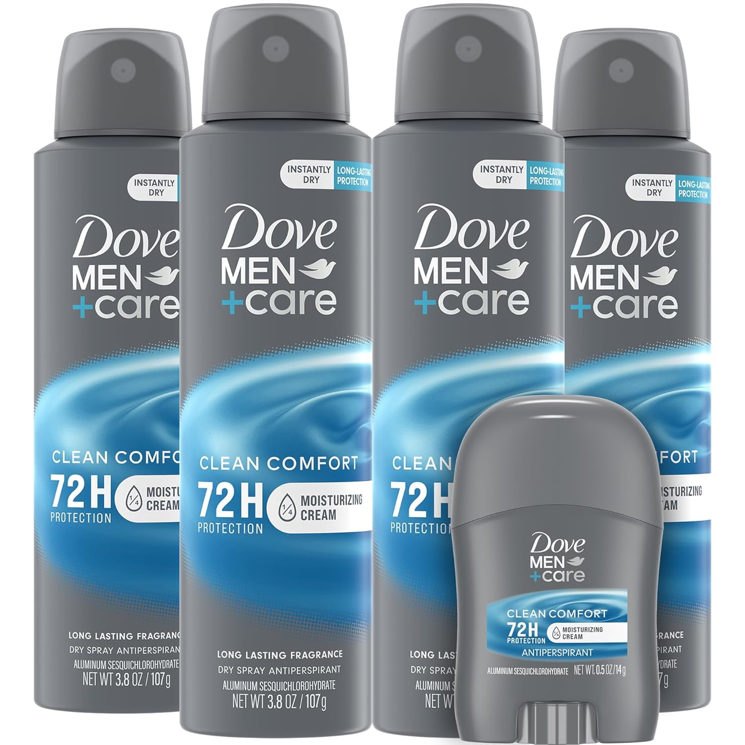 Dove Men+Care Dry Spray Antiperspirant for Men 4-Pack (3.8 Oz Ea