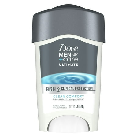 Dove Men+Care Clinical Protection Antiperspirant Stick End Sweat Hacks Clean Comfort 96-Hour Protection, 1.7 oz