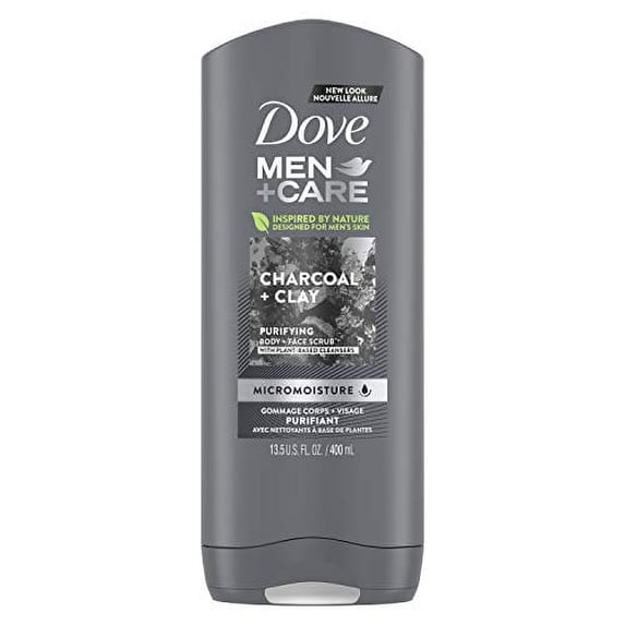 Dove Men+Care Elements Body Wash Charcoal & Clay, 13.5 oz, 3 Pack