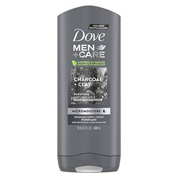 Dove Men+Care Elements Body Wash Charcoal+Clay 13.5 oz Effectively Washes Away Bacteria While Nourishing Your Skin