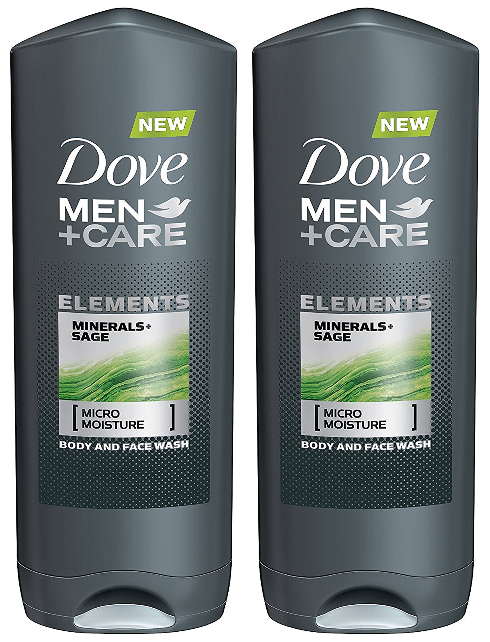 Dove Men+Care Elements Body Wash, Minerals and Sage, 13.5 Ounce (Pack of 2)