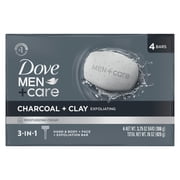Dove Men+Care Elements Body And Face Bar Skin Care To Hydrate Skin Charcoal + Clay Cleanser More Moisturizing Than Bar Soap, 3.75 oz 4 Bar