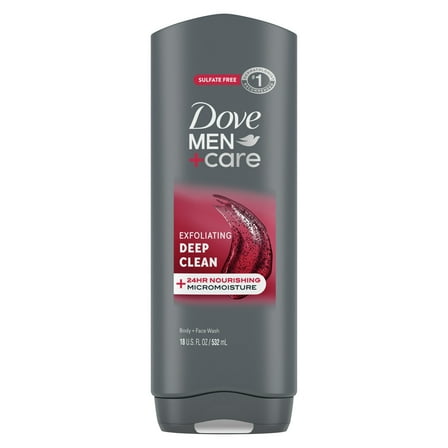 Dove Men+Care Exfoliating Deep Clean Face & Body Wash for Men Citrus + Cedar, 18 oz
