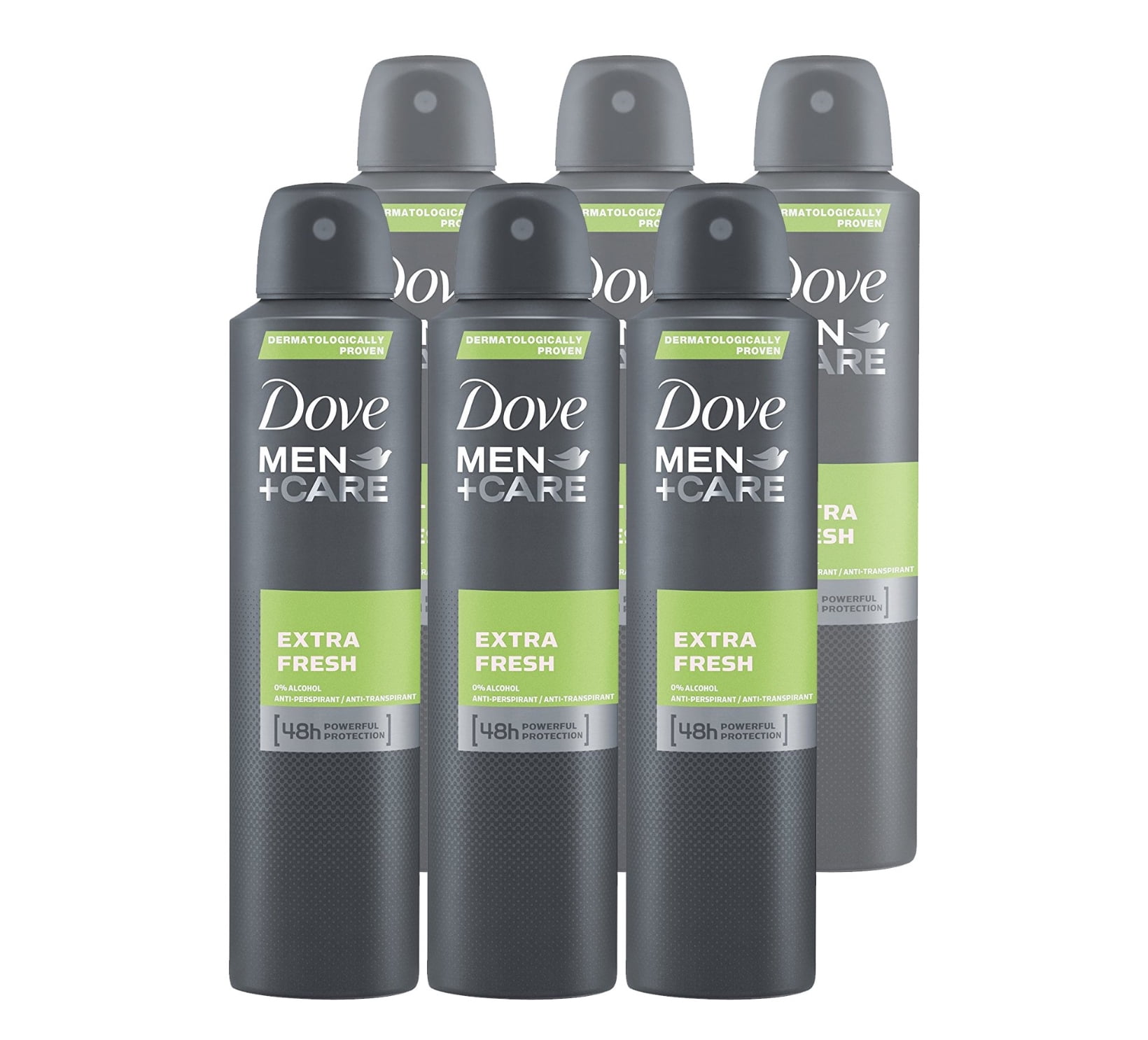 Dove Men+Care Extra Fresh Antiperspirant Dry Spray with Extra Fresh Scent, 6 Pack