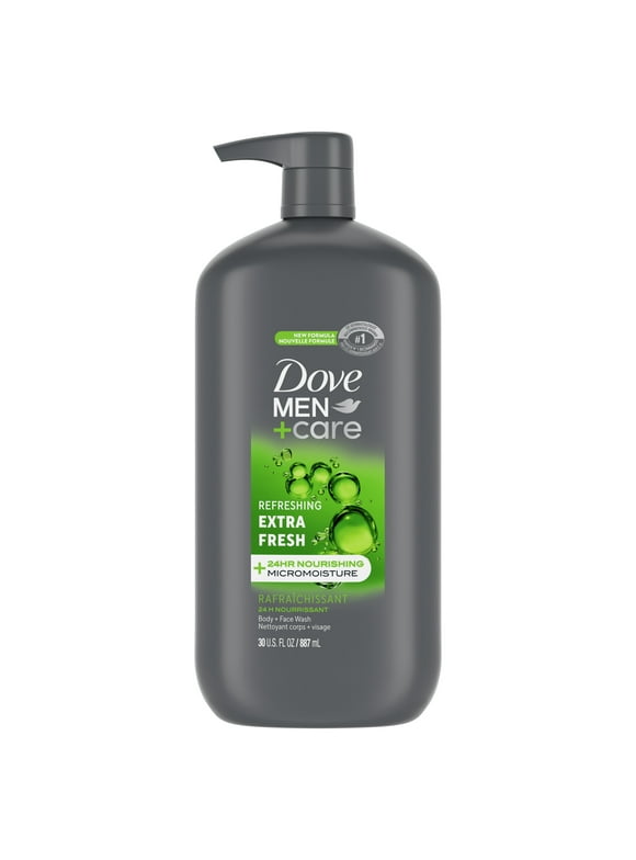 Dove Men+Care Extra Fresh Refreshing Hydrating Face and Body Wash, 30 fl oz