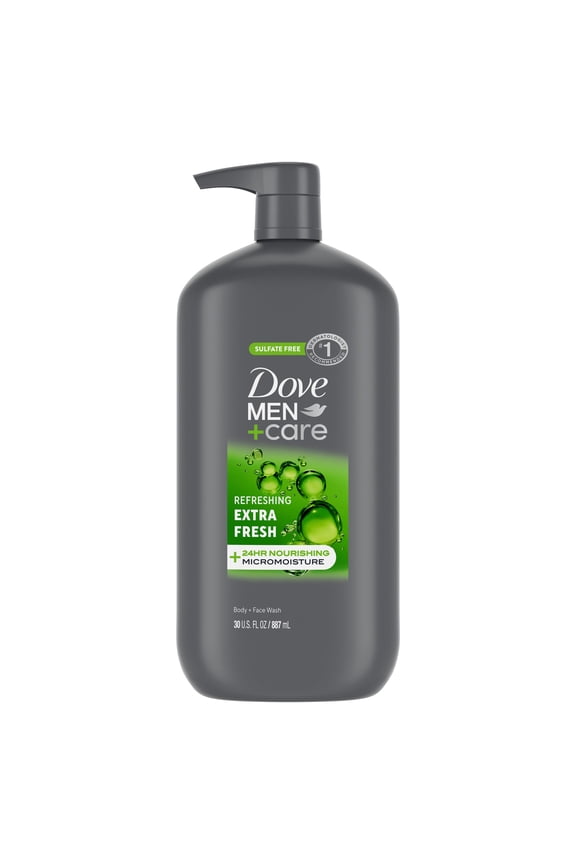 Body And Face Wash Men's Body Wash Refreshing Extra Fresh With 24-Hour Nourishing Micromoisture Technology ,30 fl oz