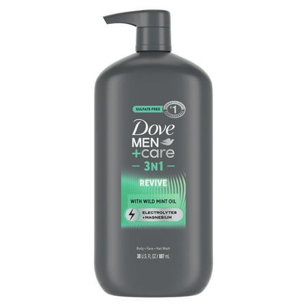 Dove Men+Care Invigorating Revive 3-in-1 Body Face & Hair Wash for Men All Skin, 30 oz