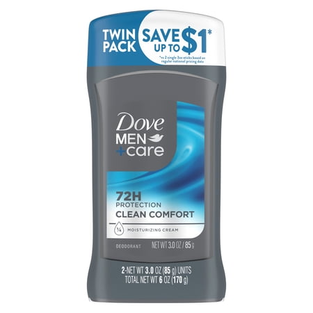 Dove Men+Care Deodorant Stick For Men Aluminum Free 72-Hour Odor Protection Clean Comfort Mens Deodorant With 1/4 Moisturizing Cream, 3 oz 2 Pack price history and forecast - Dove 00079400072160
