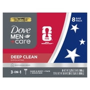 Dove Men+Care Limited Edition FIFA Body And Face Bar For Men Soap Deep Clean Effectively Washes Away Bacteria, Nourishes Your Skin, 3.75 oz 8 Bars