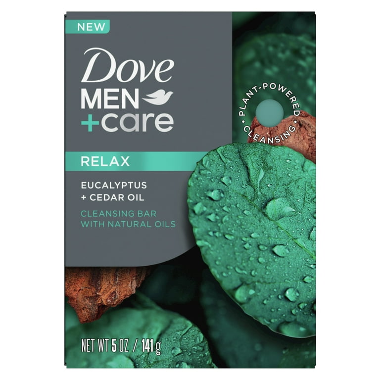 Dove Men Care Plant Based Cleansing Bar Soap 4 in 1 Hair Body Face Shaving Bar Eucalyptus Cedar Oil 5 oz Walmart