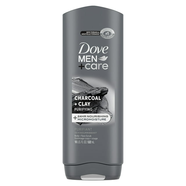 Dove Men+Care Purifying Hydrating Face and Body Wash, Charcoal and Clay