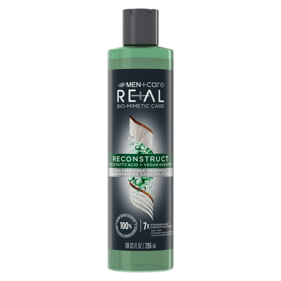 Dove Men+Care Real Biomimetic Care Reconstruct Daily Shampoo with Coco Fatty Acid, 10 fl oz