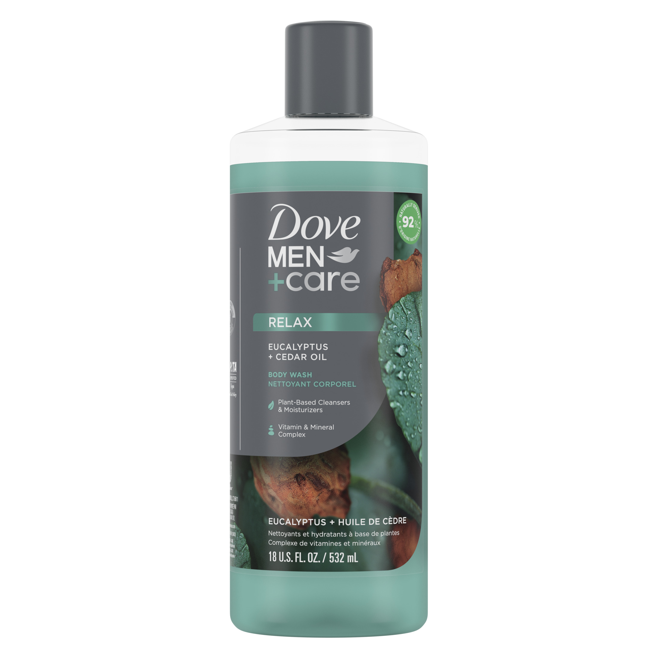 Dove Men+Care Relaxing Hydrating Body Wash Eucalyptus Cedar All Skin, 18 oz - image 1 of 2