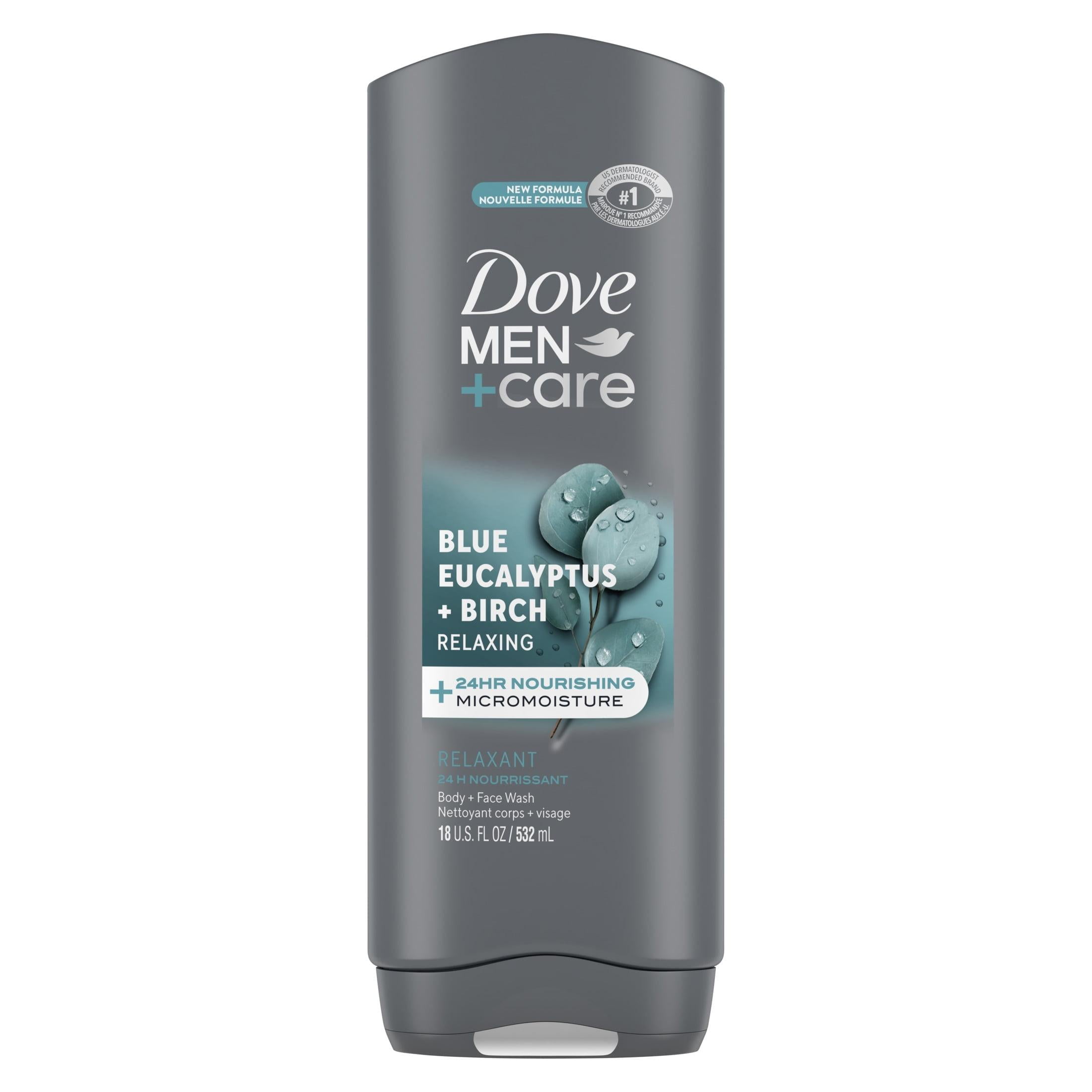 Dove Men+Care Relaxing Hydrating Men's Face & Body Wash, Blue
