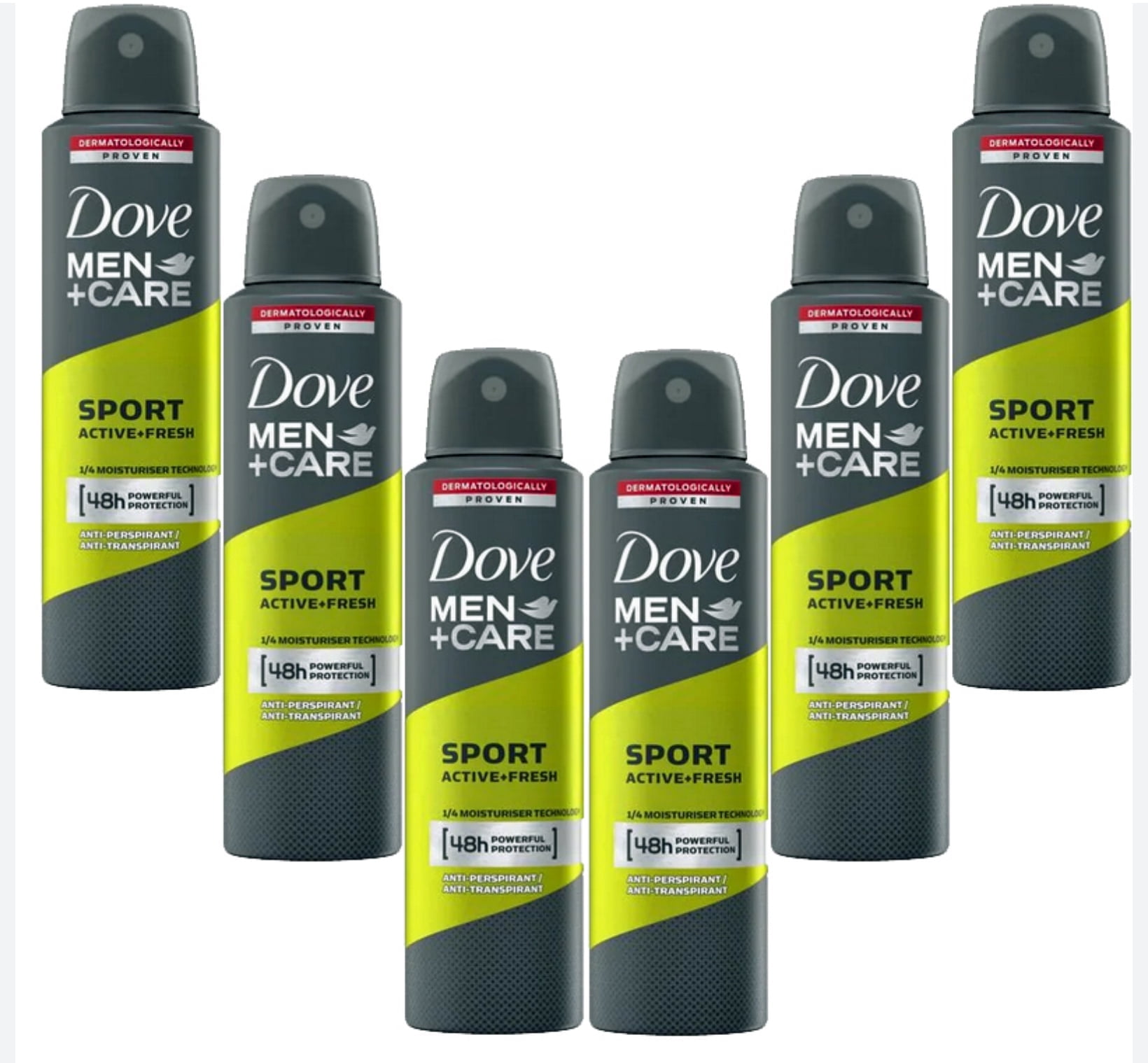 Dove Men+Care Sport Active+Fresh Anti-Perspirant Deodorant Spray - 6 Pack