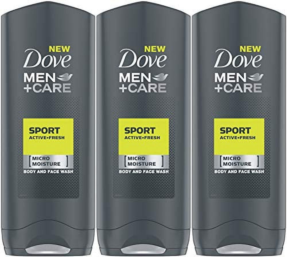 Dove Men+Care Sport Active+Fresh Body Wash, 13.5 Ounce / 400 Ml (Pack of 3) International Version