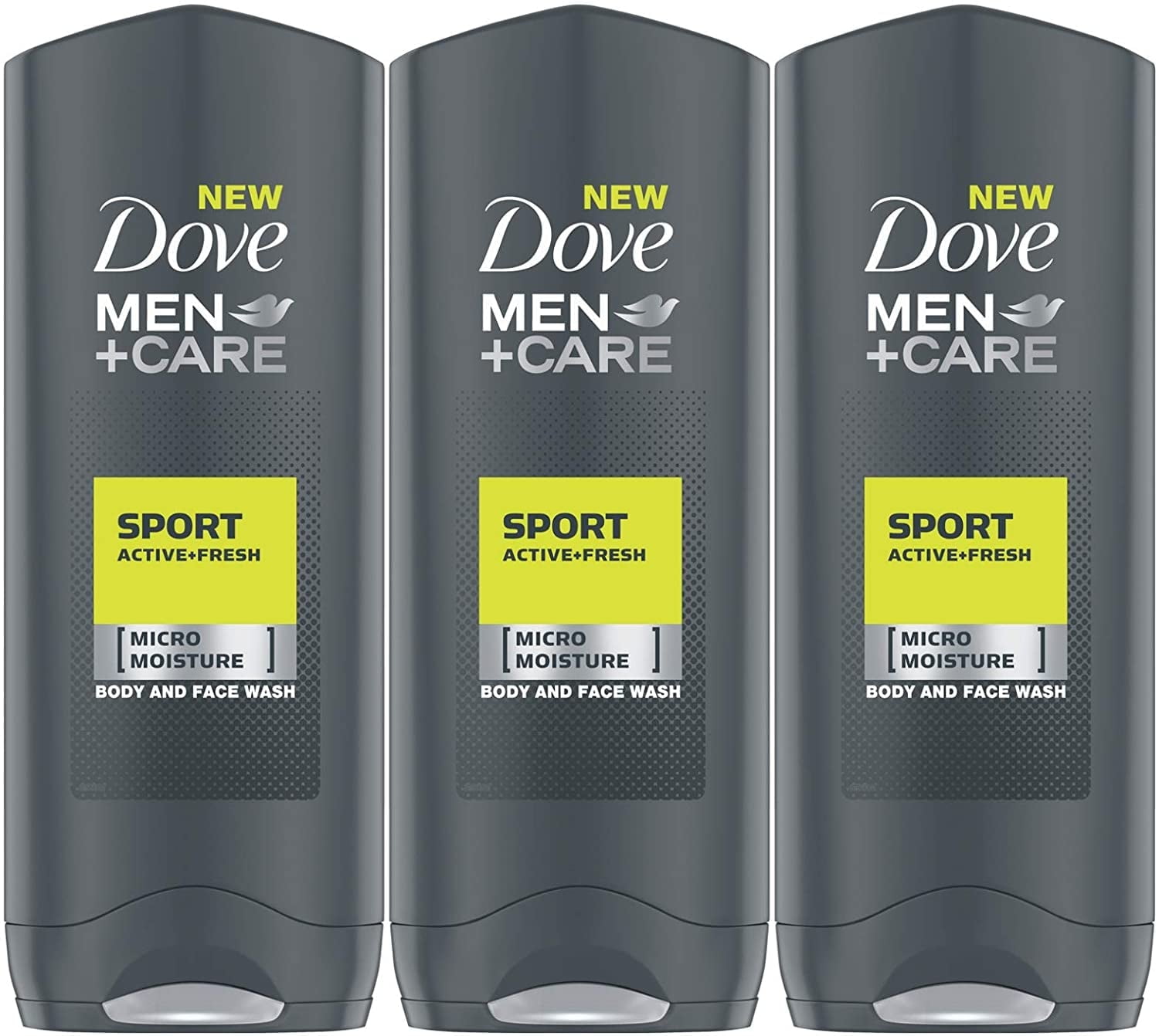 Dove Men+Care Sport Active+Fresh Body Wash, 13.5 Ounce / 400 Ml (Pack of 3) International Version