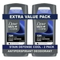 thumbnail image 1 of Dove Men+Care Stain Defense Long Lasting Men's Antiperspirant Deodorant Stick Cool, 2.7 oz Twin Pack - Pack of 2, 1 of 3