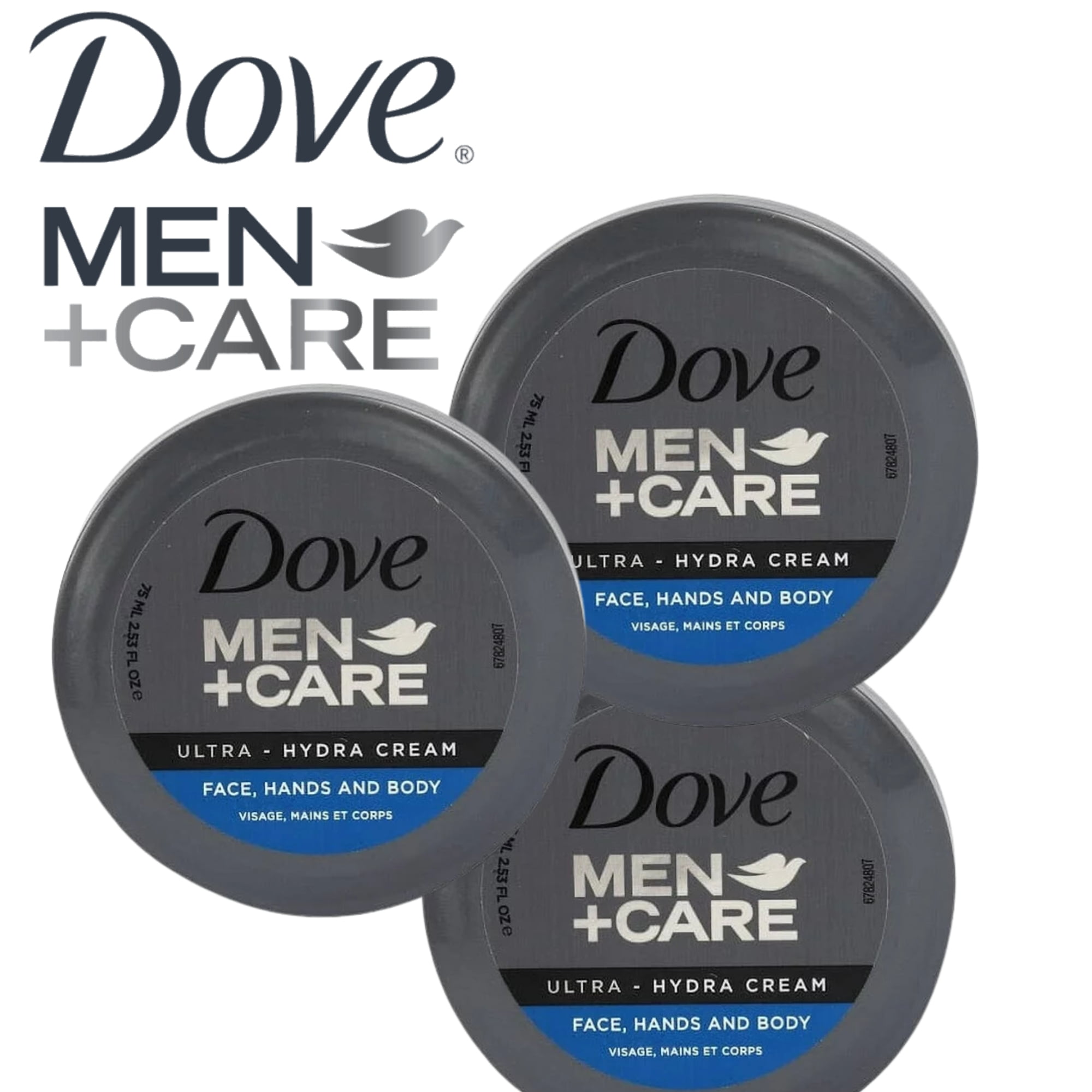 Dove Men Care Ultra + Hydra Cream Face, Hands & Body 75 ml 3 Pcs