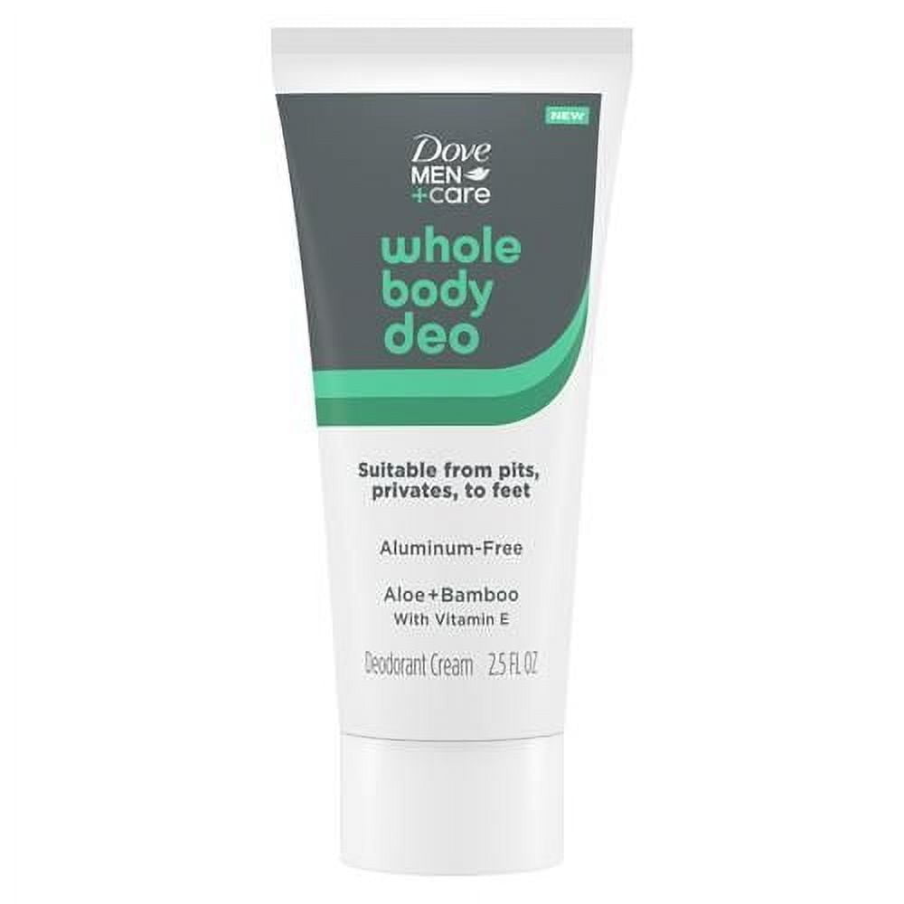 Dove Men + Care Whole Body Deo Aluminum-Free Deodorant Cream Aloe + Bamboo Suitable From Pits, Privates, To Feet 2.5 Fl Oz Packaging May Vary - Pack of 2